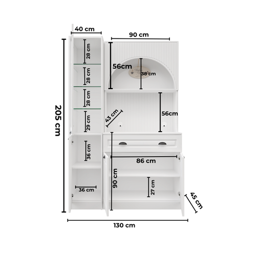 Seronay Armena Black Midi Kahve K��esi Sol Vitrinli