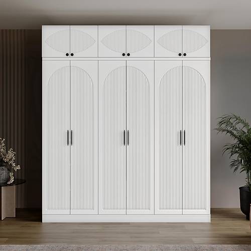 Seronay Neris 6 Kapakl� Y�kl�kl� Beyaz Gard�rop