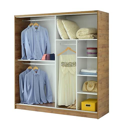 Seronay Riona 160 Cm S�rg�l� Gard�rop Ceviz Ray Dolap