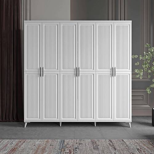 Seronay Vesta 6 Kapakl� Beyaz Gard�rop