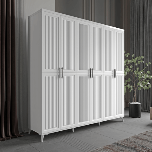 Seronay Vesta 6 Kapakl� Beyaz Gard�rop