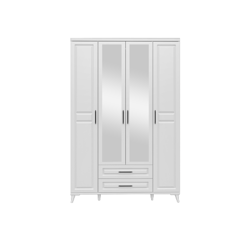 Seronay Mirea 4 Kapakl� Aynal� Beyaz Gard�rop