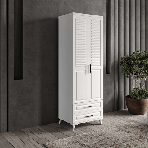 Seronay Valen 2 Kapakl� �ekmeceli Beyaz Gard�rop