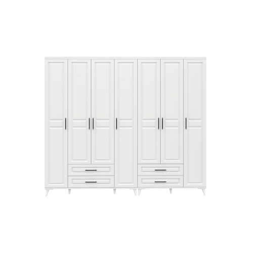 Seronay Mirea 7 Kapakl� 4 �ekmeceli Beyaz Gard�rop