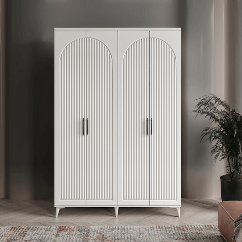 Seronay Neris 4 Kapakl� Beyaz Gard�rop