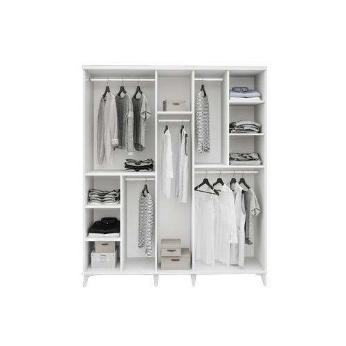 Seronay Lenza 5 Kapakl� Beyaz Gard�rop