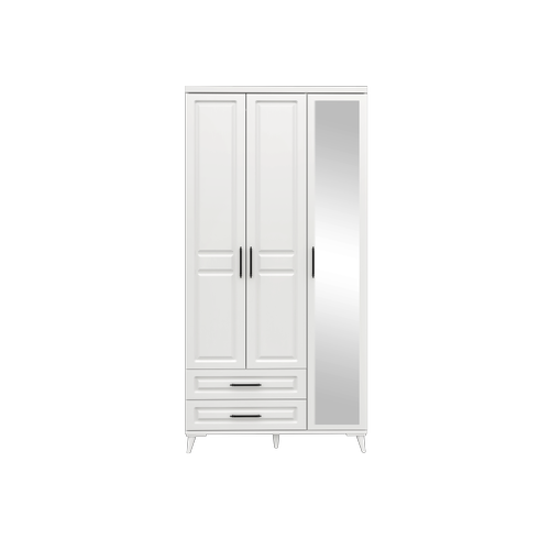Seronay Mirea 3 Kapakl� Aynal� Beyaz Gard�rop