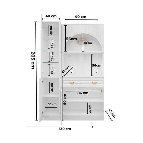 Seronay Armena Gold Midi Kahve K��esi Sol Vitrinli