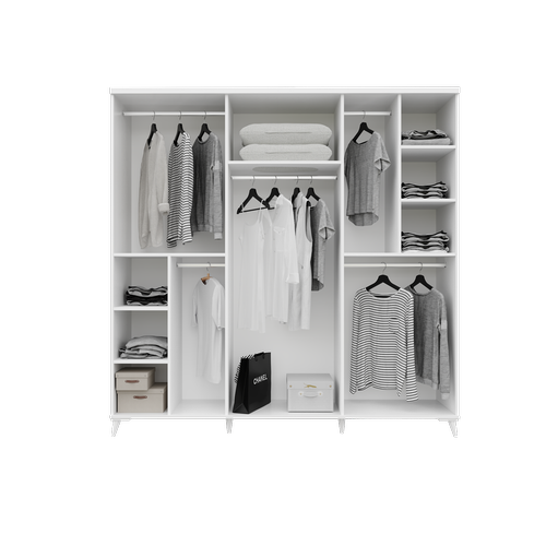 Seronay Lorin 6 Kapakl� Aynal� Beyaz Gard�rop