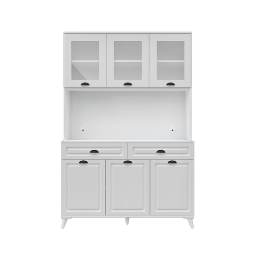 Seronay Lunera Kahve K��esi - 140 cm MDF Mutfak Dolab� Ayakl� - LED Ayd�nlatmal�