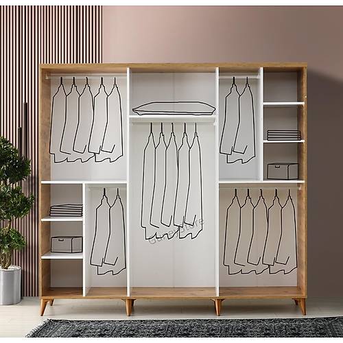 Seronay Lorin 6 Kapakl� Atlantik �am-Beyaz Gard�rop