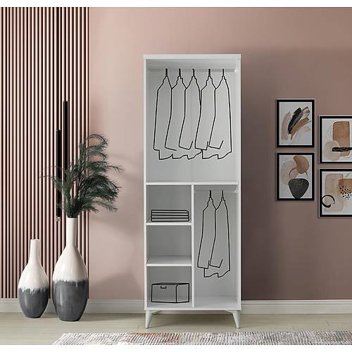 Seronay Lavin 2 Kapakl� Beyaz Gard�rop