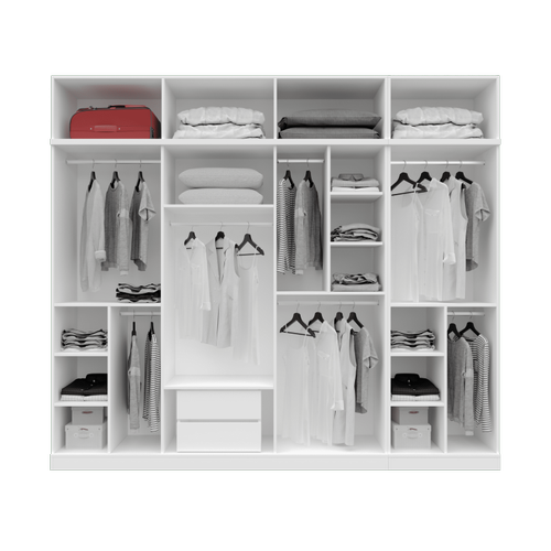 Seronay Neris 8 Kapakl� Y�kl�kl� Beyaz Gard�rop