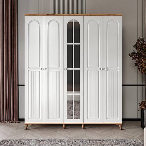 Seronay Mora 5 Kapakl� Aynal� Gard�rop