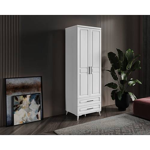 Seronay Mirea 2 Kapakl� �ekmeceli Beyaz Gard�rop