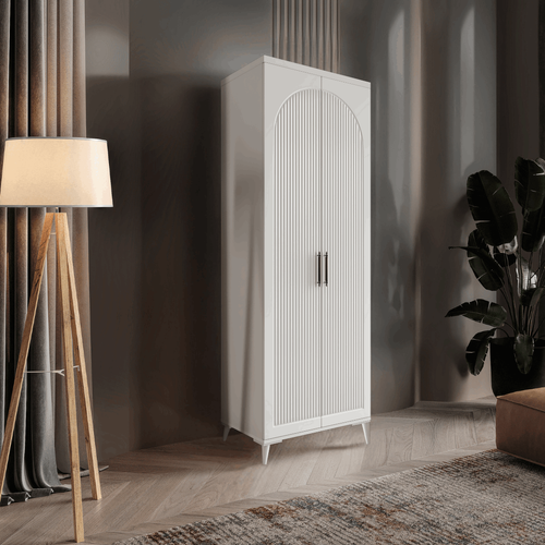 Seronay Neris 2 Kapakl� Beyaz Gard�rop