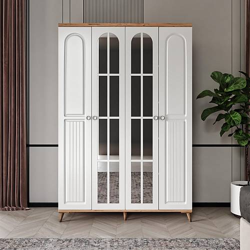 Seronay Mora 4 Kapakl� Aynal� Gard�rop