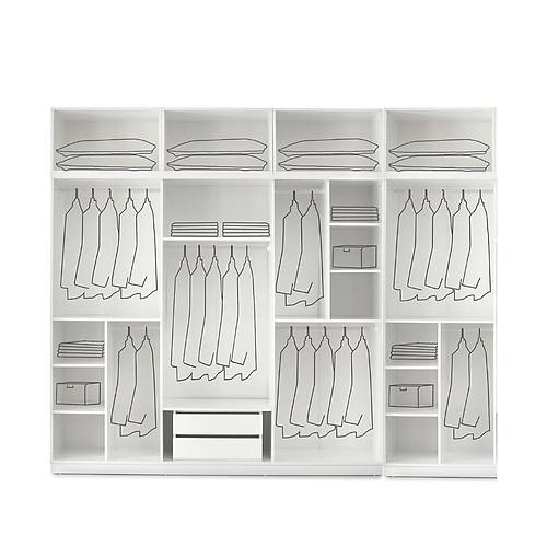 Seronay Lorin 8 Kapakl� Y�kl�kl� Beyaz Gard�rop