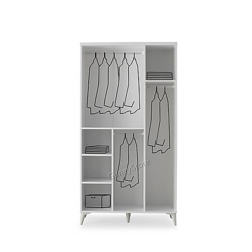 Seronay Lavin 3 Kapakl� Beyaz Gard�rop