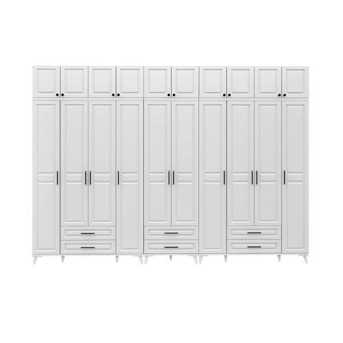 Seronay Mirea 10 Kapakl� �ekmeceli Y�kl�kl� Beyaz Gard�rop