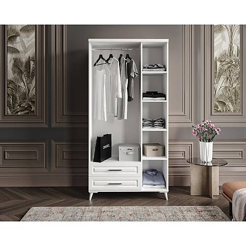 Seronay Valen 3 Kapakl� �ekmeceli Beyaz Gard�rop