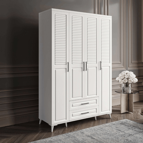 Seronay Valen 4 Kapakl� �ekmeceli Beyaz Gard�rop