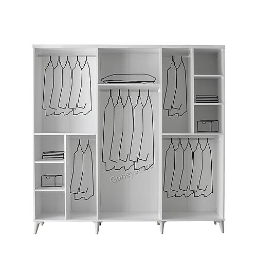 Seronay Lorin 6 Kapakl� Beyaz Gard�rop