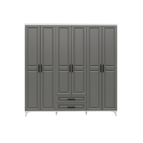 Seronay Mirea 6 Kapakl� �ekmeceli Antrasit Beyaz Gard�rop