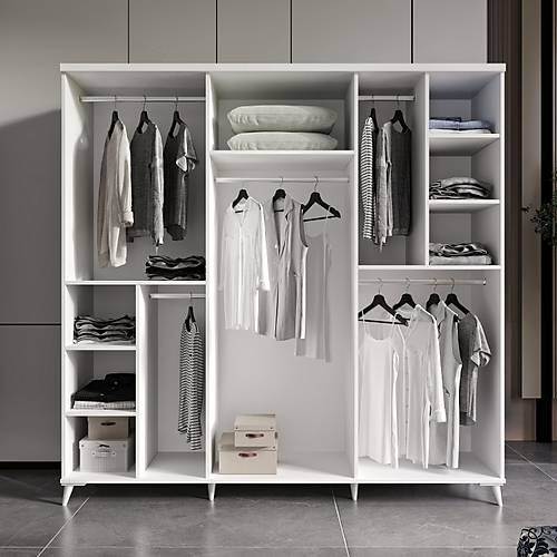 Seronay Neris 6 Kapakl� Aynal� Beyaz Gard�rop