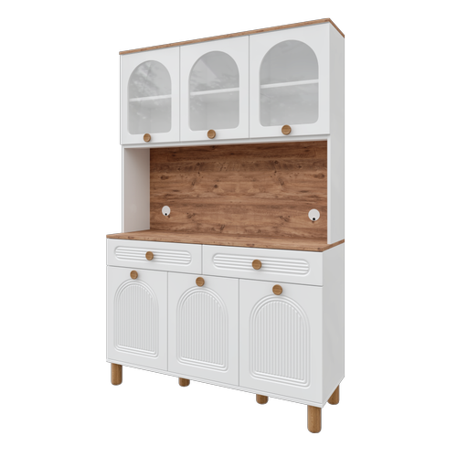 Seronay Rosela Kahve K��esi - 140 cm MDF Mutfak Dolab� - LED Ayd�nlatmal�