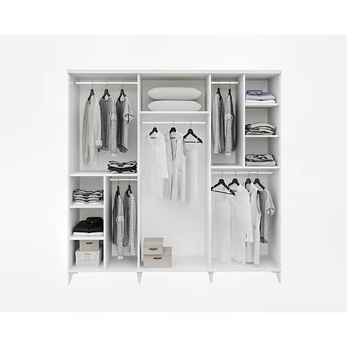 Seronay Lenza 6 Kapakl� Beyaz Gard�rop