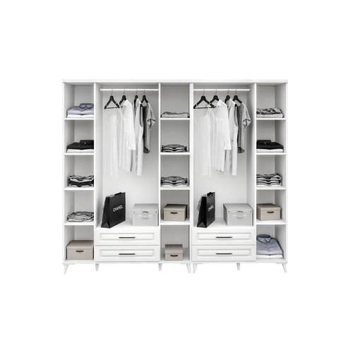 Seronay Mirea 7 Kapakl� 4 �ekmeceli Beyaz Gard�rop