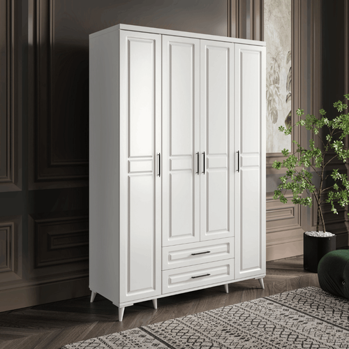 Seronay Mirea 4 Kapakl� �ekmeceli Beyaz Gard�rop