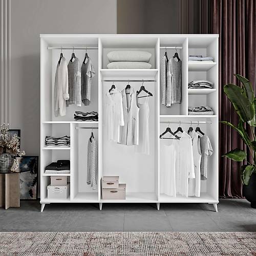 Seronay Milen 6 Kapakl� Beyaz Gard�rop