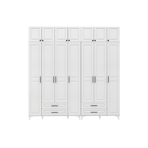 Seronay Mirea 7 Kapakl� �ekmeceli Y�kl�kl� Beyaz Gard�rop