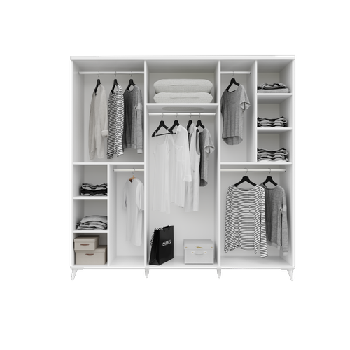 Seronay Lavin 6 Kapakl� Aynal� Beyaz Gard�rop