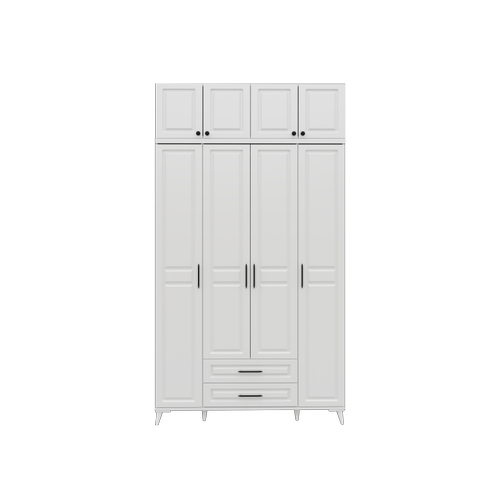 Seronay Mirea 4 Kapakl� 2 �ekmeceli Y�kl�kl� Beyaz Gard�rop