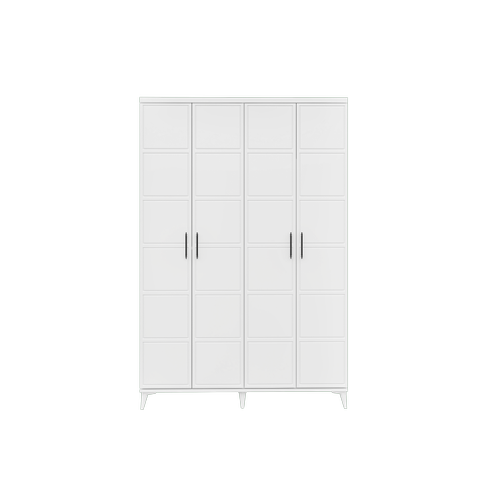 Seronay Lenza 4 Kapakl� Beyaz Gard�rop