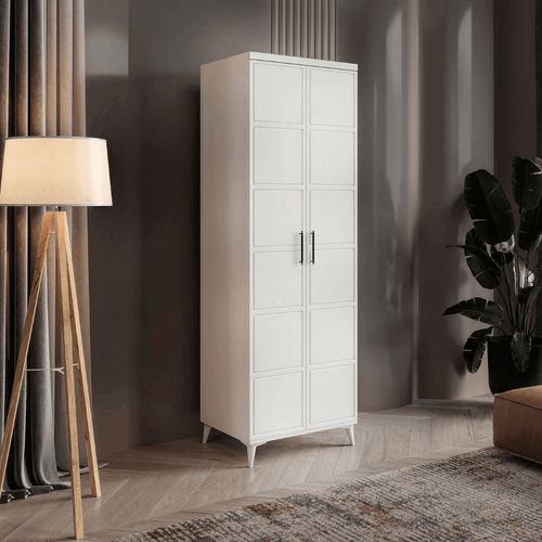 Seronay Lenza 2 Kapakl� Beyaz Gard�rop