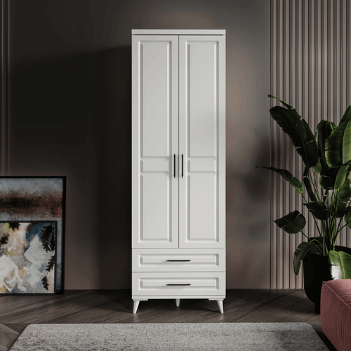 Seronay Mirea 2 Kapakl� �ekmeceli Beyaz Gard�rop