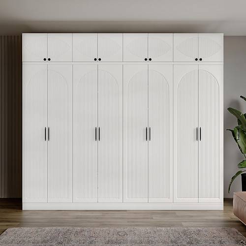 Seronay Neris 8 Kapakl� Y�kl�kl� Beyaz Gard�rop