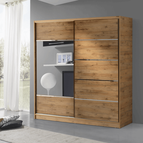 Seronay Riona 160 Cm S�rg�l� Gard�rop Ceviz Ray Dolap