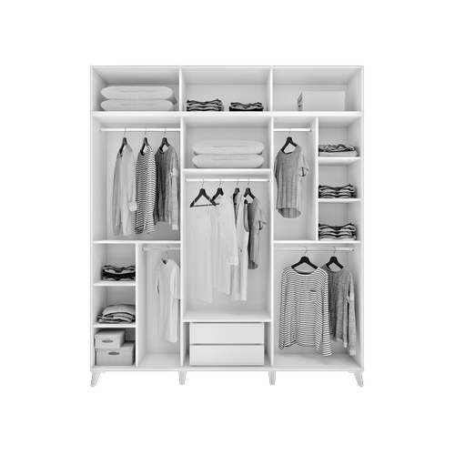 Seronay Lavin 6 Kapakl� Y�kl�kl� Beyaz Gard�rop