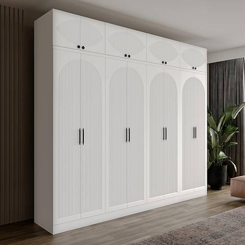 Seronay Neris 8 Kapakl� Y�kl�kl� Beyaz Gard�rop