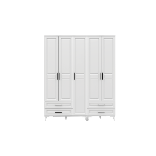 Seronay Mirea 5 Kapakl� 4 �ekmeceli Beyaz Gard�rop