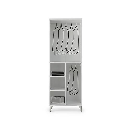 Seronay Lavin 2 Kapakl� Beyaz Gard�rop