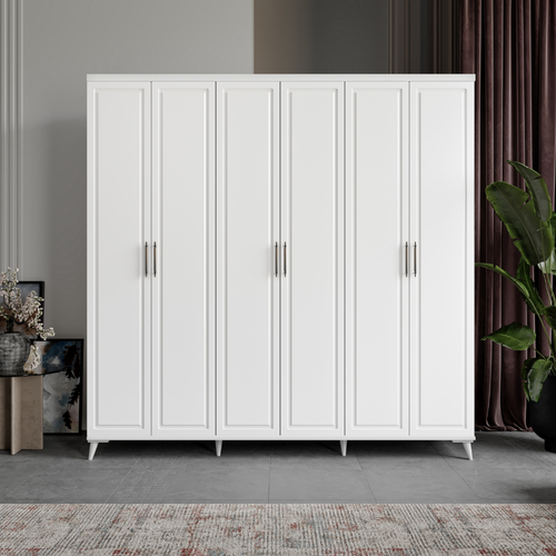 Seronay Milen 6 Kapakl� Beyaz Gard�rop