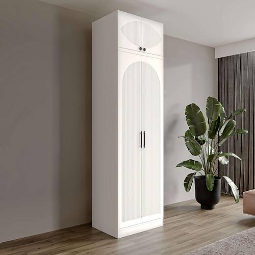 Seronay Neris 2 Kapakl� Y�kl�kl� Beyaz Gard�rop