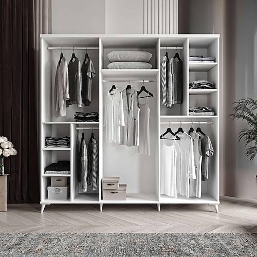 Seronay Siena 6 Kapakl� Beyaz Gard�rop
