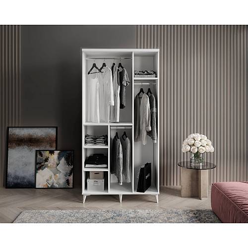 Seronay Lenza 3 Kapakl� Beyaz Gard�rop